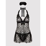 Lovehoney Plus Size Black Lace Babydoll Gift Set - One Size Queen - Black