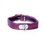 Distressed Burgundy Leather Collar