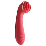 Passion Petals Silicone Suction Rose Vibrator - Red