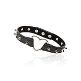 Spiked Heart Choker - Black