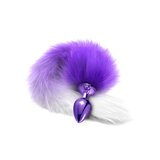 Metal Butt Plug with Ombre Tail - Purple