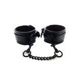 Adjustable Leather Wrist Cuffs - Black