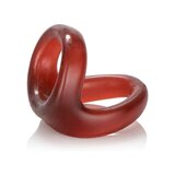 COLT Snug Tugger Red: Stretchy Double Ring with Ball Support for Enhanced Pleasure