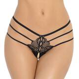 Rene Rofe Crotchless Lace Strappy Thong
