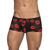 Male Power Lipstick Kisses Boxer Shorts - XL - Black