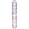 Glacier Pink & Blue Textured Glass Dildo - 7.5 Inch