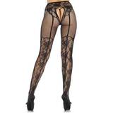 Leg Avenue Crotchless Floral Lace Suspender Tights