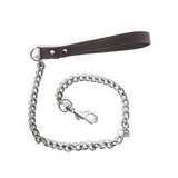 Black Faux Leather Chain Lead