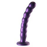 Ouch! Beaded G-Spot Dildo - 8" - Metallic Purple