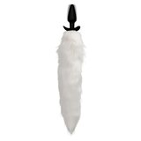 Vibrating White Fox Tail Slender Anal Plug