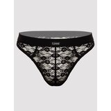 LHM Black Lace Thong - XXL - Black