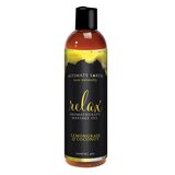 Intimate Earth RELAX Aromatherapy Massage Oil - Lemongrass and Coconut - 4 oz.
