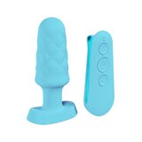Loveline Velvet - Remote Control Vibrating Plug - Blue
