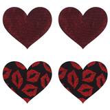 Peekaboos Premium Lipstick Kisses Heart Nipple Pasties (2 Pairs)