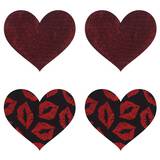 Peekaboos Premium Lipstick Kisses Heart Nipple Pasties (2 Pairs)