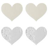Peekaboos White Heart-Shaped Nipple Pasties (2 Pairs)