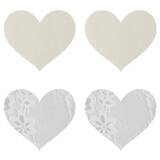 Peekaboos White Heart-Shaped Nipple Pasties (2 Pairs)