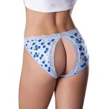 Sweet Treats Split Back and Crotchless Panty with Lube - Blueberry - Large/X-Large
