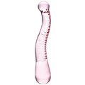 Glacier Glass Pink Curved Tentacle Dildo - 8 Inch