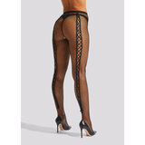 Ann Summers Lace Up Detail Fishnet Crotchless Tights, Black