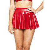 Micro Latex Skater Skirt in Red