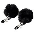 Shadow Pom Pom Black Furry Nipple Clamps