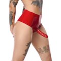 Late X Briefs with Strap-On Dildo - Red - M
