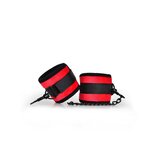 Red Velvet Ankle Cuffs With Detachable Chain