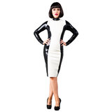 Monochrome Latex Panel Dress