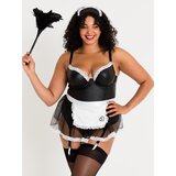 Lovehoney Fantasy Plus Size Deluxe Wet Look French Maid Costume - 3X / 4X - Black