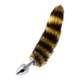 Large Butt Plug Silver Stripe Tail