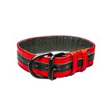 Bulldog Bondage Collar Black/Red - One Size
