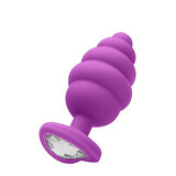 Large Ribbed Diamond Heart Plug - Purple