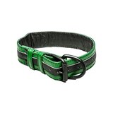 Bulldog Bondage Collar Black/Green - One Size