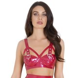 Latex Rubber Bondage Bra - Metallic Red