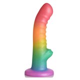 Simply Sweet Ribbed Rainbow Dildo