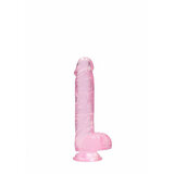 Realistic 6" Dildo With Balls - Pink