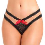 Lovehoney Black Cut-Out Side Crotchless Lace Thong