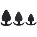Docked Black Silicone Anchor Butt Plug - SET