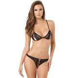 Rene Rofe Lace Peek-A-Boo Bra and Crotchless Thong Set