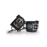 Matte Leather Fur Lined Wrist Cuffs Black