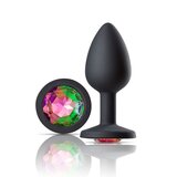 Gems Black Silicone Anal Plug - Small
