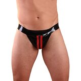 Zip & Striped Latex Jock