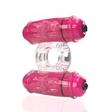 4B Double Wammy Vibrating Ring - Strawberry