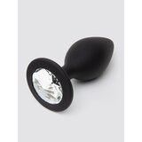Lovehoney Jewelled Silicone Medium Butt Plug 3.5 Inch  - Black