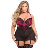 Lovehoney Plus Size Boudoir Belle Cherry Cut-Out Chemise Set - 3X / 4X - Black