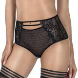 Roza High Waisted Black Lace and Mesh Knickers