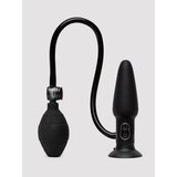 Inflatable Vibrating Silicone Large Butt Plug - Black
