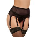 Flirt Black Retro Suspender Belt & G-String - L/XL