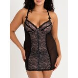 Lovehoney Plus Size Entice Me Black Lace Chemise - 1X / 2X - Black